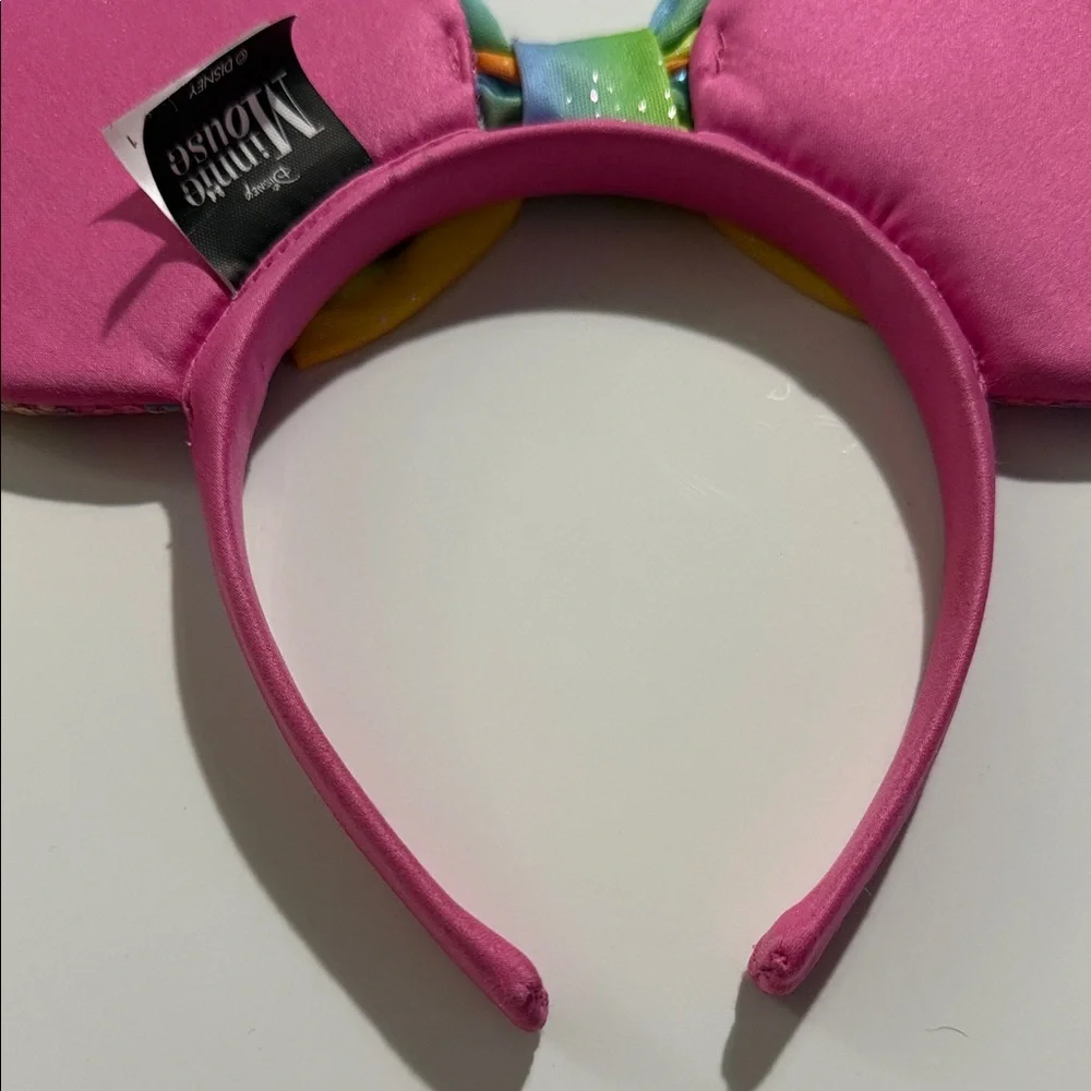 Disney Pink Rainbow Sequin Minnie Ears Headband